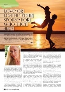 Love Or Loathe Your Spouse For Who They Are? Interview with Perfect Woman Magazine (India)