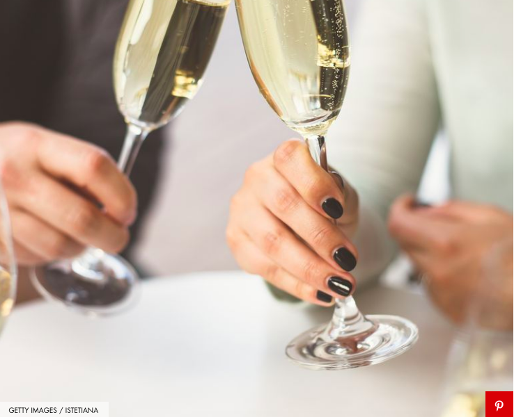 Couple toasting