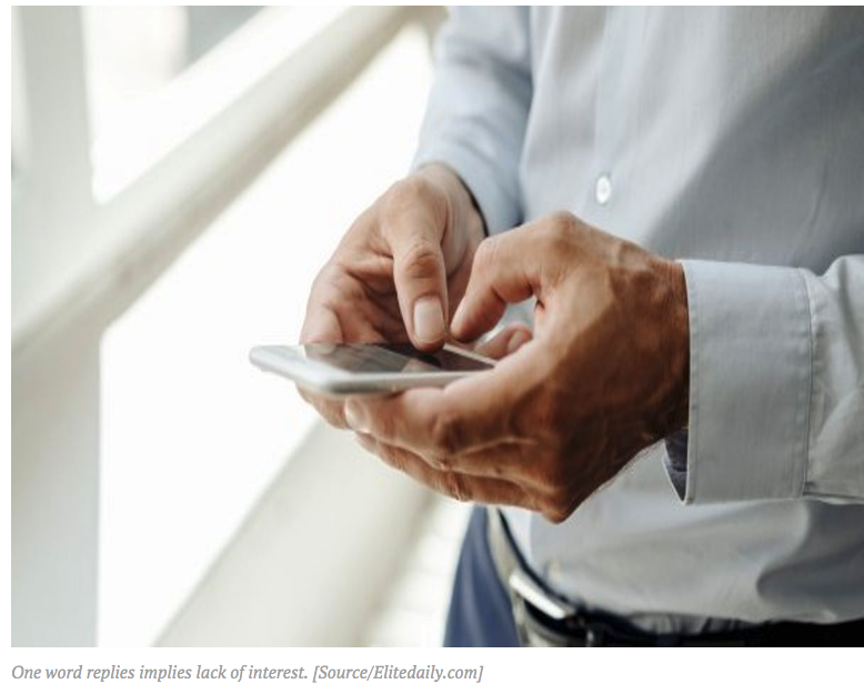 man sending a text